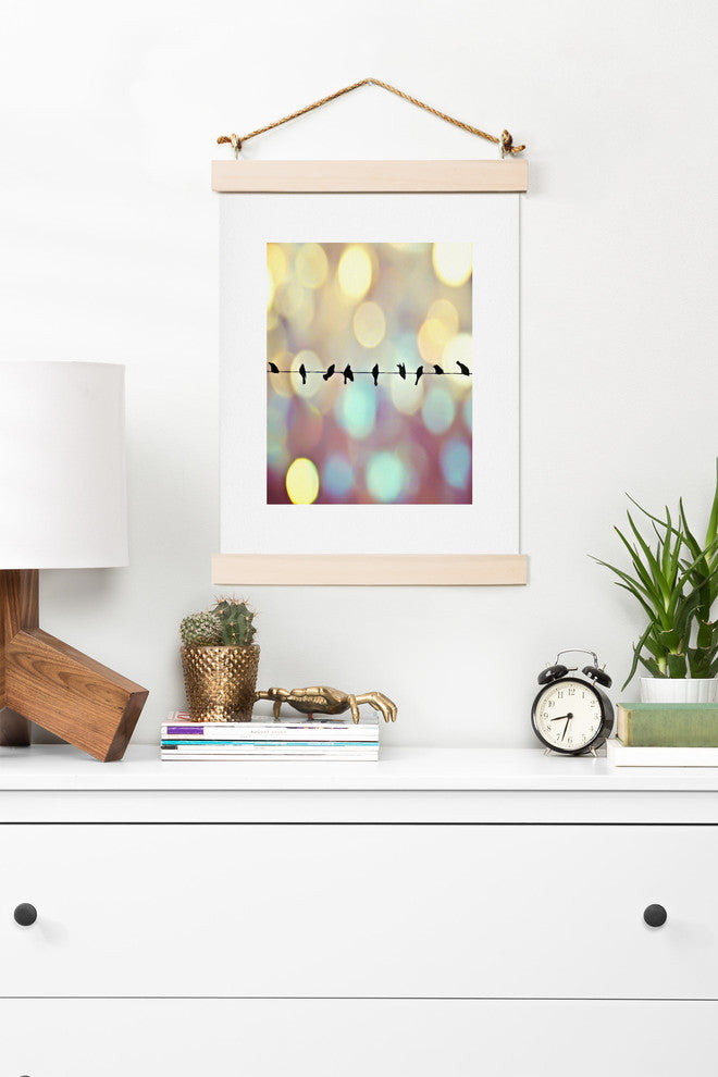Deny Designs Shannon Clark Birds And Bokeh Art Print