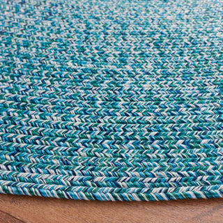 Safavieh Braided BRA201 Rug Machine-Washable, Teal/Green, 3'x5' Oval