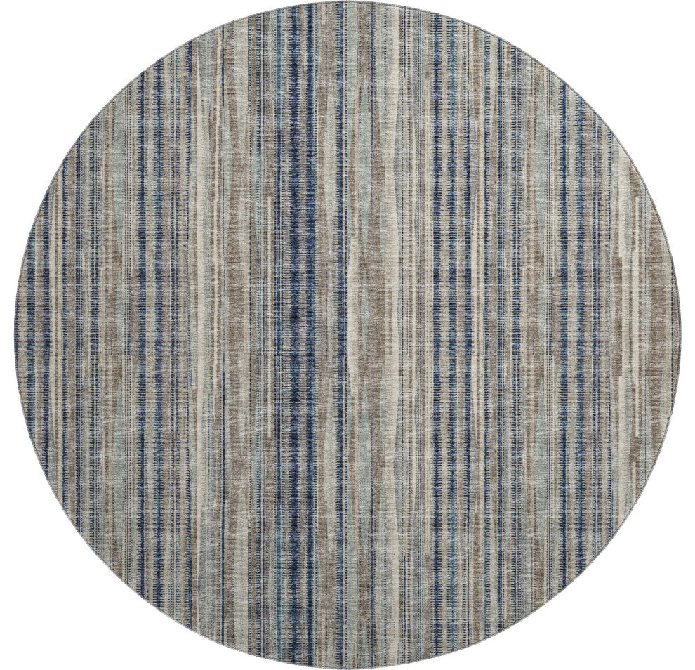 Premium Machine Washable Mayfield AMF31 Mocha 8' x 8' Round Rug