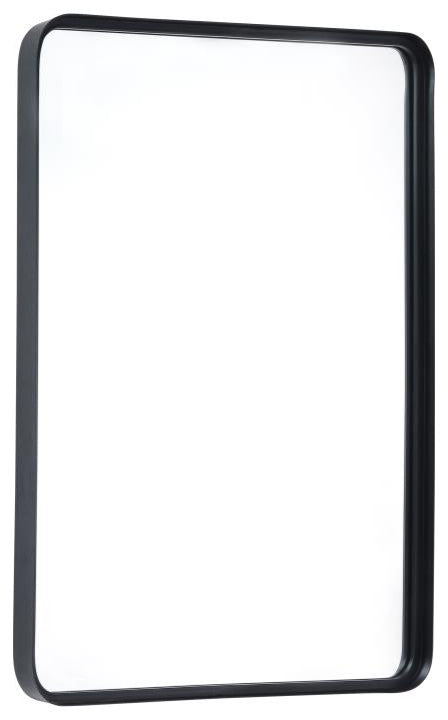 Ava Metal Deep Framed Wall Mirror, Black, 36"