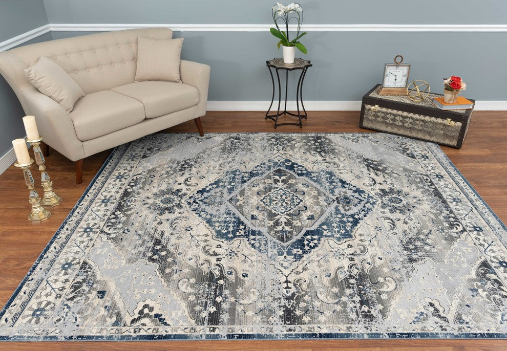 Noori Rug High-low Rosalee Silver/Ivory Rug