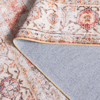 Safavieh Arizona Machine-Washable Collection ARZ305 Rug, Beige/Rust, 2'6"x8'