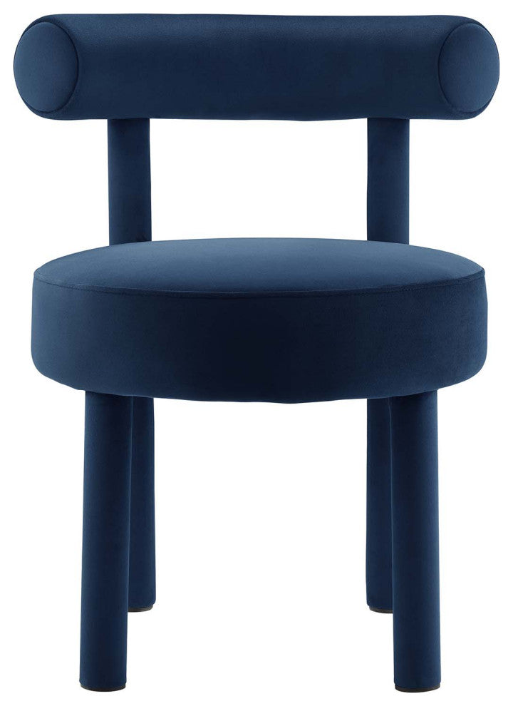 Toulouse Performance Velvet Dining Chair, Set of 2, Midnight Blue
