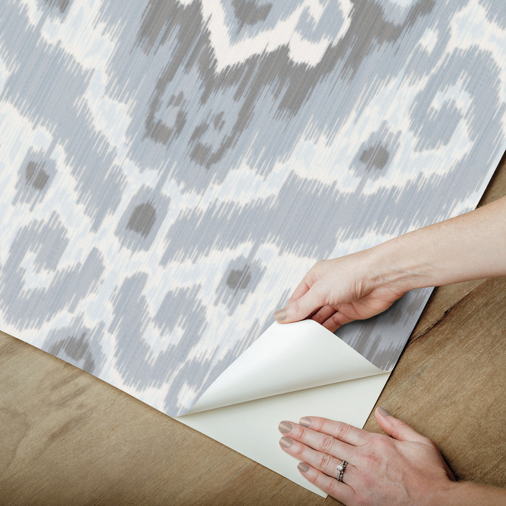 Grey Bohemian Ikat Peel & Stick Wallpaper