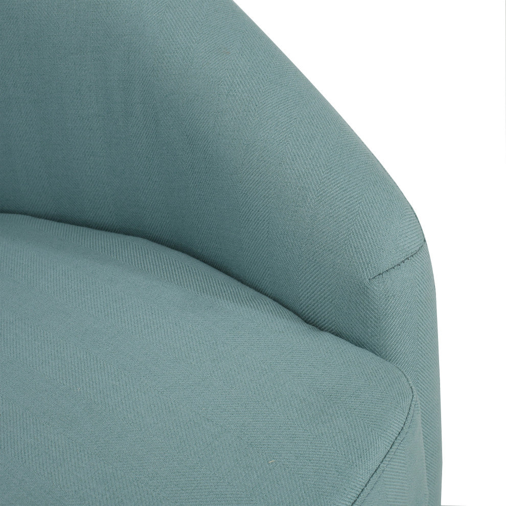Edmond Contemporary Indoor Swivel Gliding Chair, Light Blue