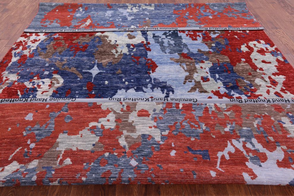 Modern Hand Knotted Wool Rug 9' 0" X 12' 3" Q8577