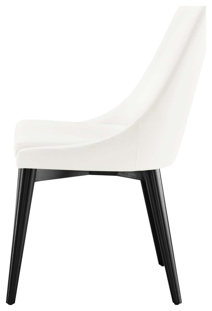 Side Dining Chair, White, Velvet, Modern, Kitchen Bistro Restaurant Hospitality