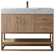 Vinnova Alistair 42" White Grain Stone Top Vanity in Oak w/o Mirror