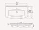 Rectangle White Ceramic Wall Mounted or Self Rimming Sink, White, One Hole