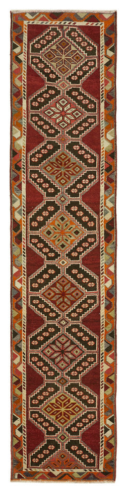 Rug N Carpet - Hand-knotted Turkish 2' 11" x 12' 8" Vintage Runner Rug