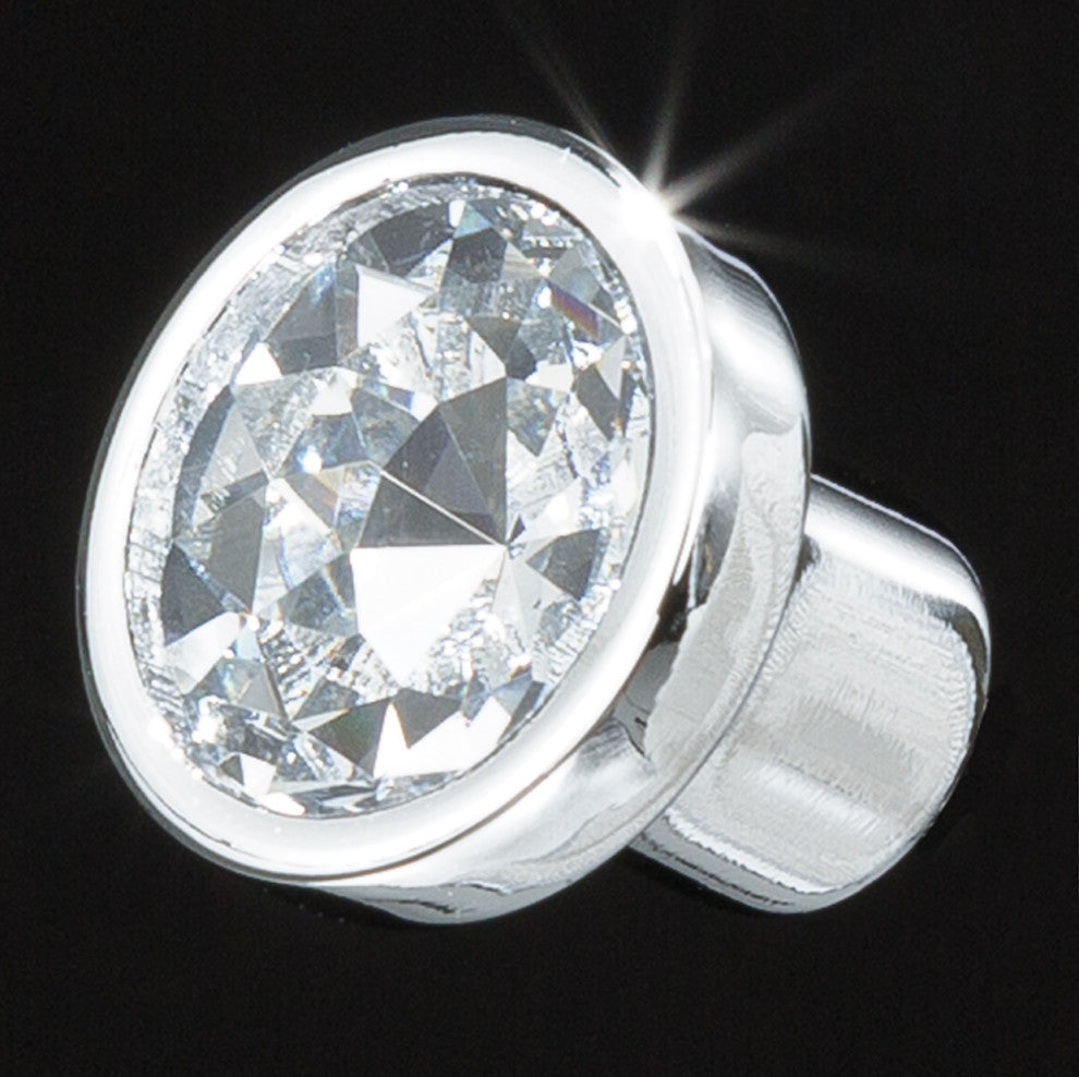 MAHD Swank Small Round Crystal Knob Set of 2 Chrome