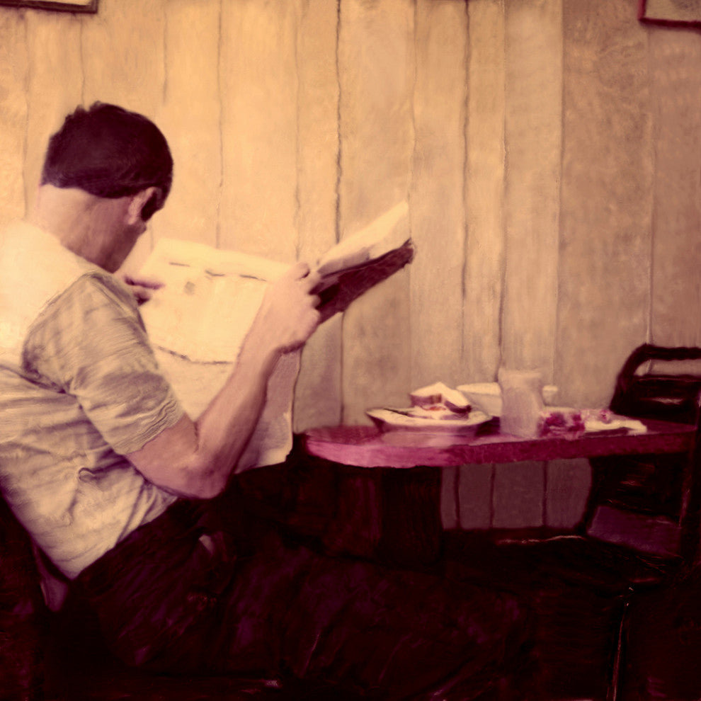"Reading Man" Fine Art Giant Canvas Print, 54"x54"