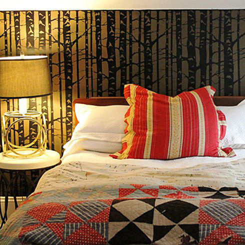 Birch Forest Stencil Allover, Reusable Stencils For Walls, DIY Wall Decor