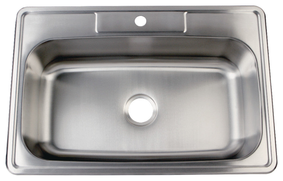 Gourmetier Drop-In Kitchen Sink, Brushed