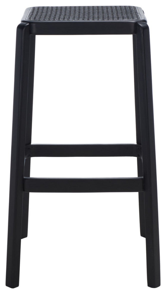 Safavieh Silus Backless Cane Bar Stool, Black