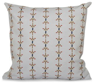 Jodhpur Stripe, Stripe Print Pillow, Taupe, 16"x16"