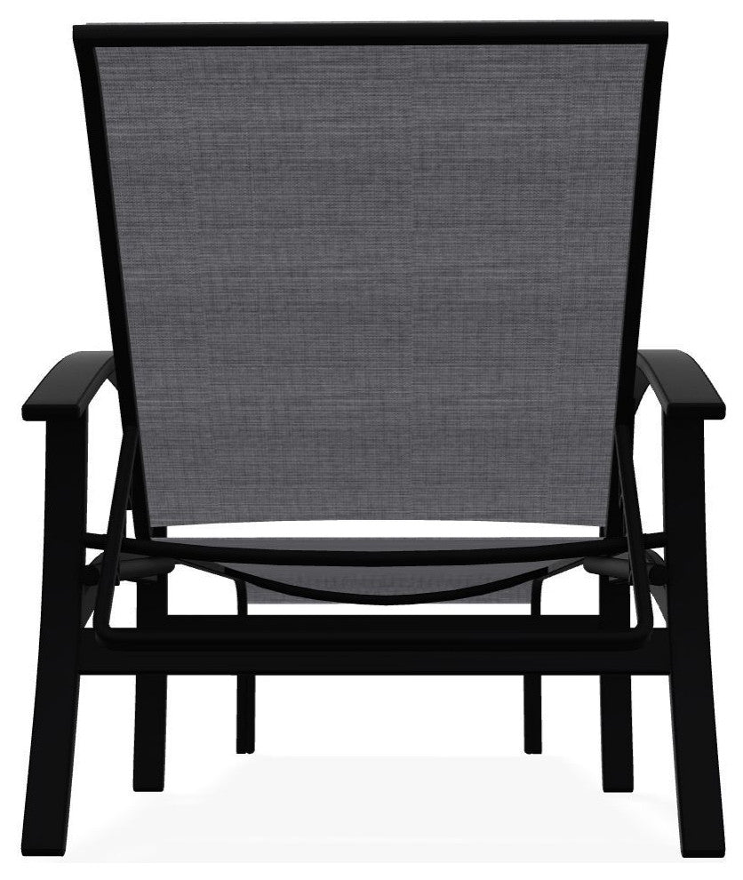 Belle Isle Sling 4-Position Outdoor Chaise Lounge, Augustine Pewter/Black