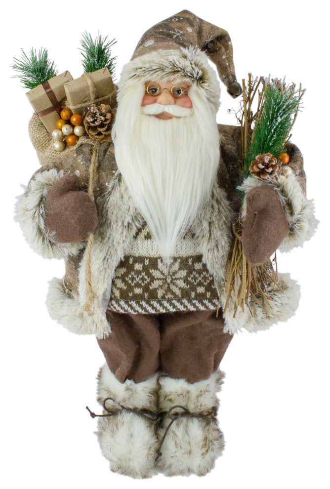 18" Standing Santa Christmas Figure With Presents