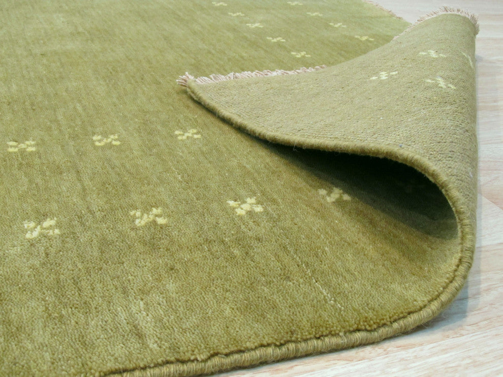 Green Transitional Solid Lori Baft Area Rug