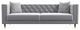 Lewis Mid-Century Modern Luxury Tufted Velvet Sofa, Light Grey