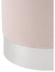 Madelyn Velvet Round Ottoman With Metal Base, Blush/Chrome