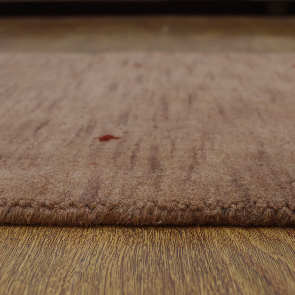 Hand Knotted Loom Wool Area Rug Contemporary, Light Brown, [Runner] 2'8''x8'