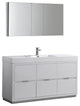 Valencia 60" Glossy White Free Standing Vanity Set, Cabinet, Faucet FFT3811CH