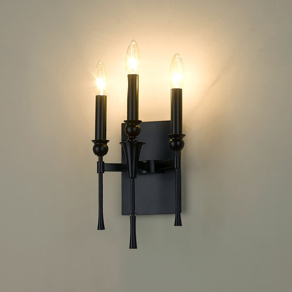 Golden Lighting 3509-WSC Landon 3 Light 13" Tall Wall Sconce - Matte Black