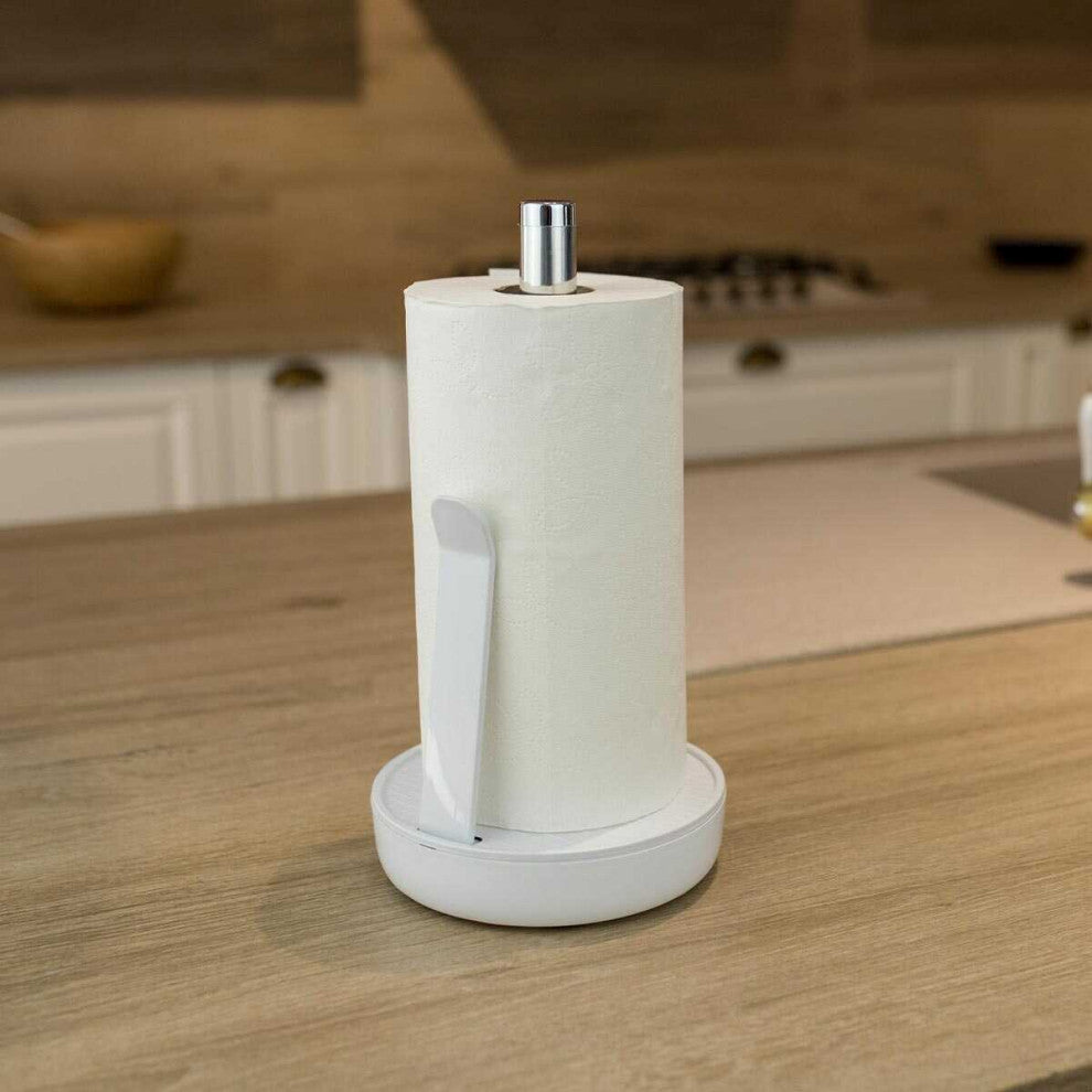 Aluminum Kitchen Paper Towel Holder, Marble Finish Tissue Paper Dispenser, White