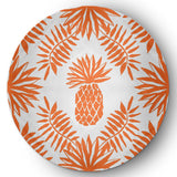 5' Round Pineapple Leaves Spring Chenille Indoor/Outdoor Rug