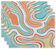 18"x14" Agate, Geometric Print Placemat, Peach, Set of 4