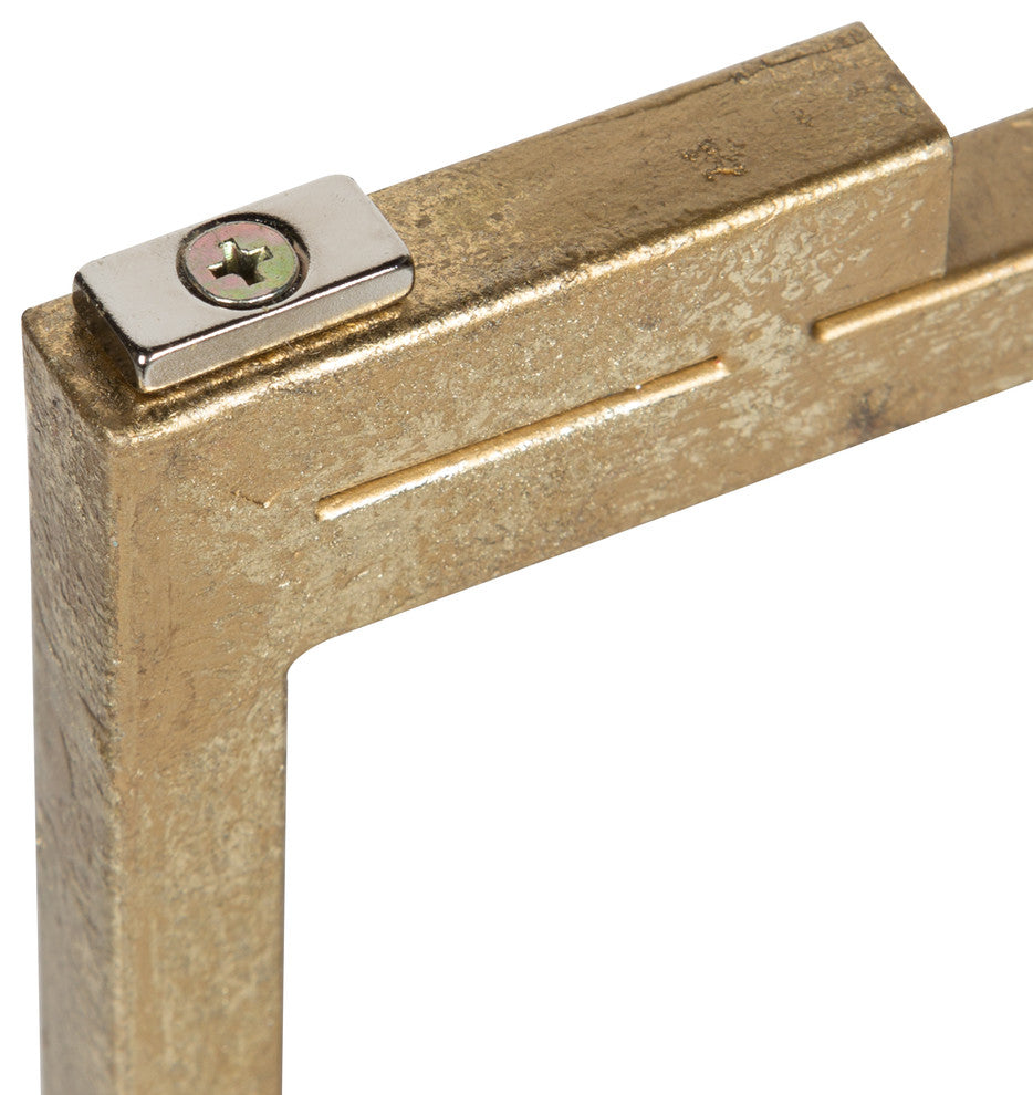 Kate and Laurel Celia Round Metal Foldable Tray Accent Table, Gold and Gray