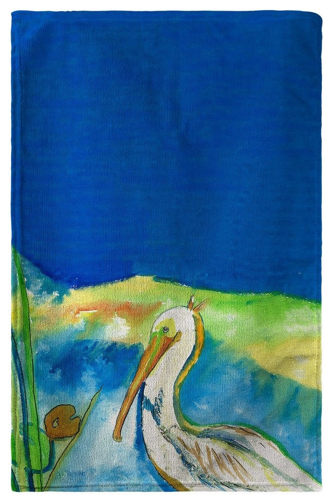 Betsy Drake Colorful Blue Heron Beach Towel