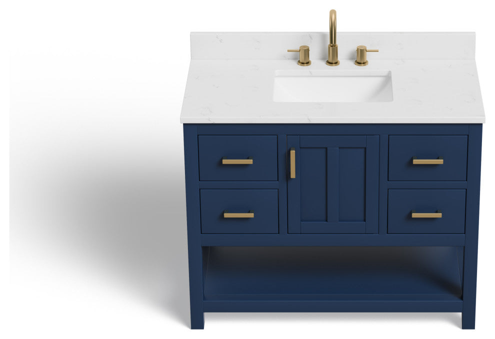 The Felipe Bathroom Vanity, Blue, 42", Single Sink, Freestanding