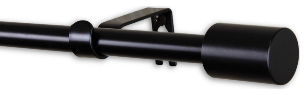Nora 5/8" Curtain, Rod, Black, 18-28"