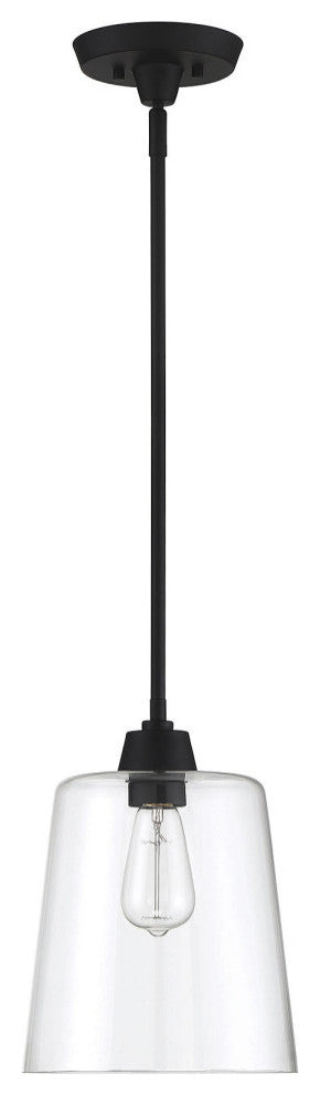 1-Light Pendant, Matte Black