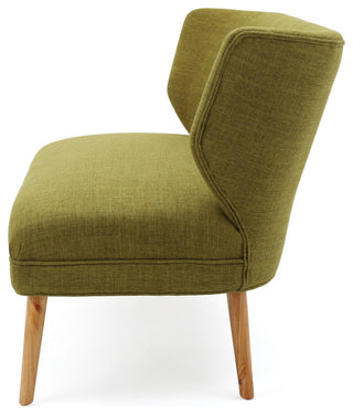 GDF Studio Dumont Mid Century Modern Fabric Loveseat Sofa Settee, Green