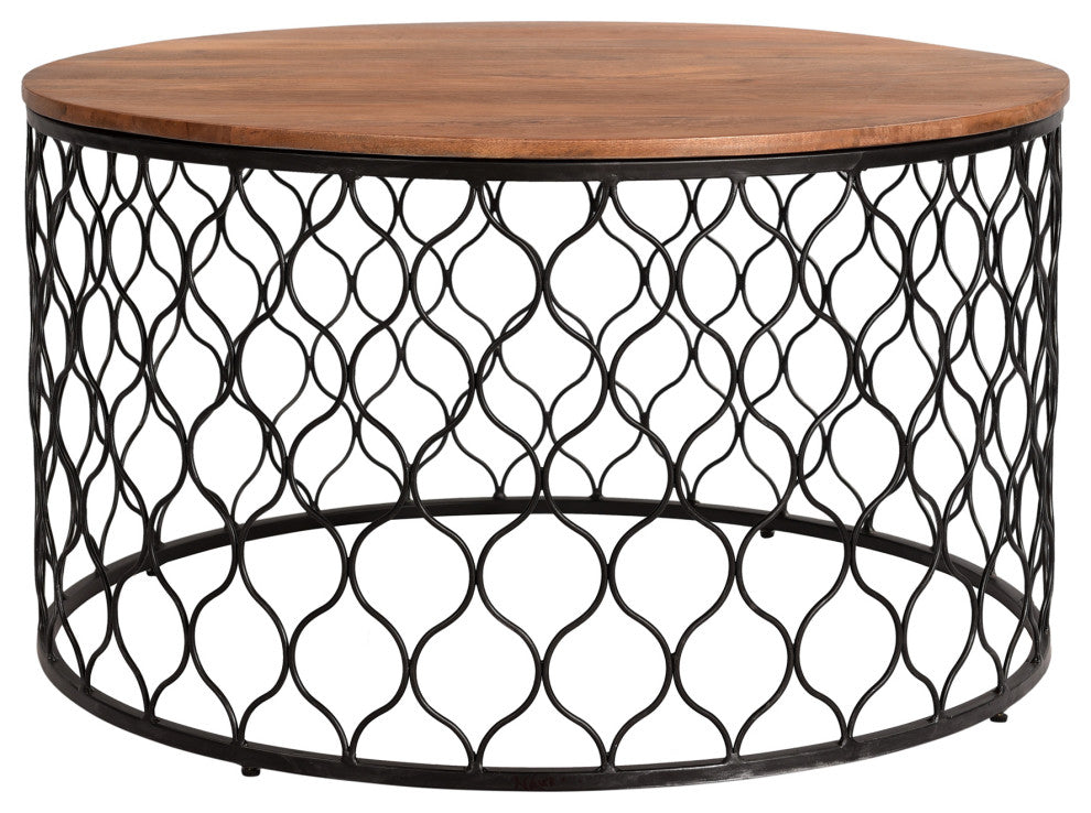 Jonathan Wood and Metal Coffee Table