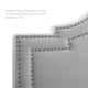 Headboard, Twin Size, Velvet, Light Gray, Modern Contemporary, Bedroom