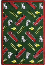 Playful Patterns Rug, Hook and Ladder, 5'4"x7'8", Green