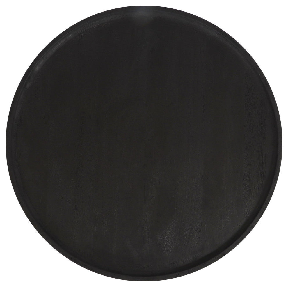 Coffee Table, Round, Wood, Black, Living Lounge Cafe Hotel Lobby Hospitality