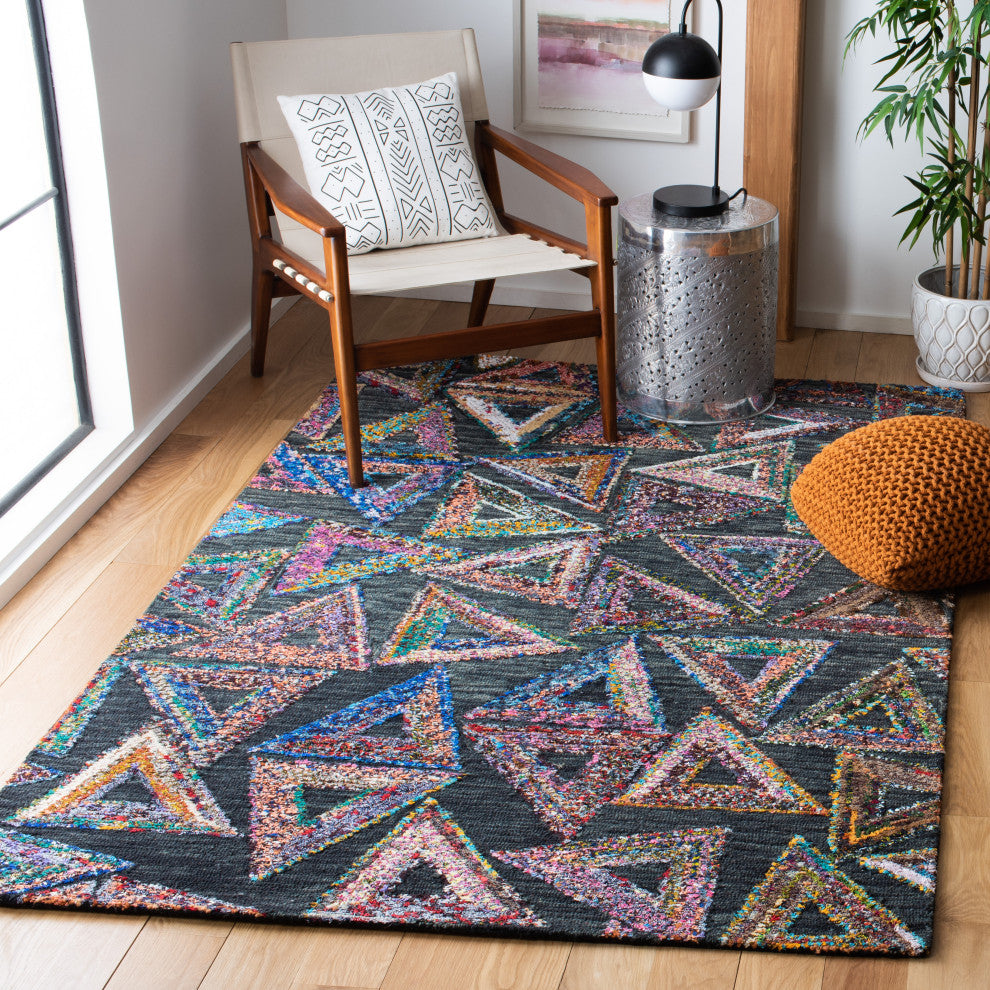 Safavieh Aspen Apn533Y Bohemian Rug, Dark Green and Black, 9'0"x12'0"