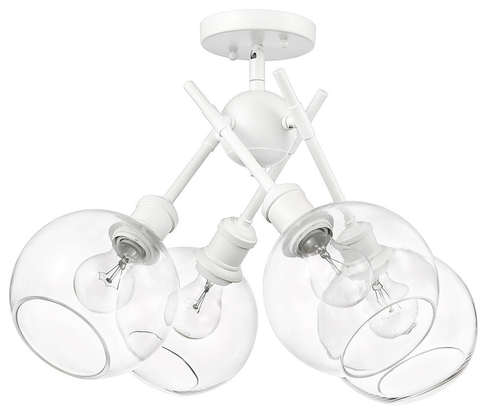 Golden Lighting 1945-SF GLOBE Axel 4 Light 24"W Semi-Flush - Brushed Champagne