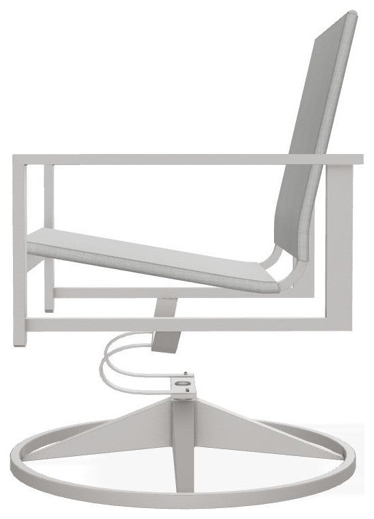 Tribeca Sling Outdoor Swivel Rocker, Alloy/Warm Gray