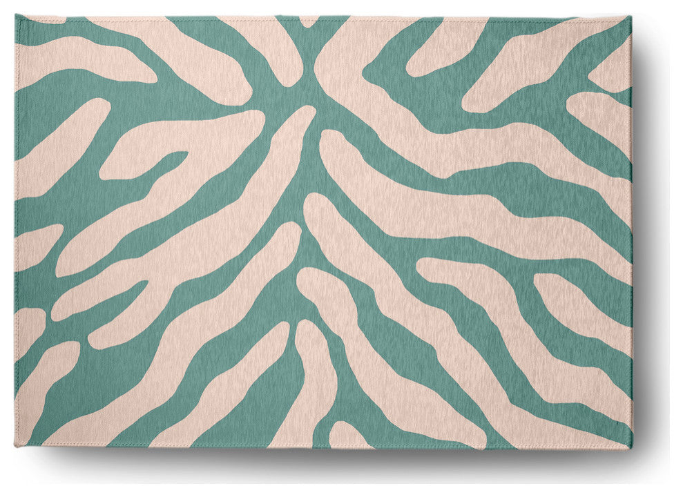 Animal Stripe Spring Chenille Rug, Eucalyptus, 5'x7'