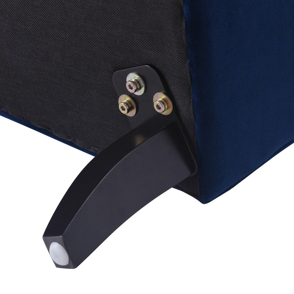 Alana Lawson 88" 3-Cushion Tight Back Sofa, Navy Blue Velvet