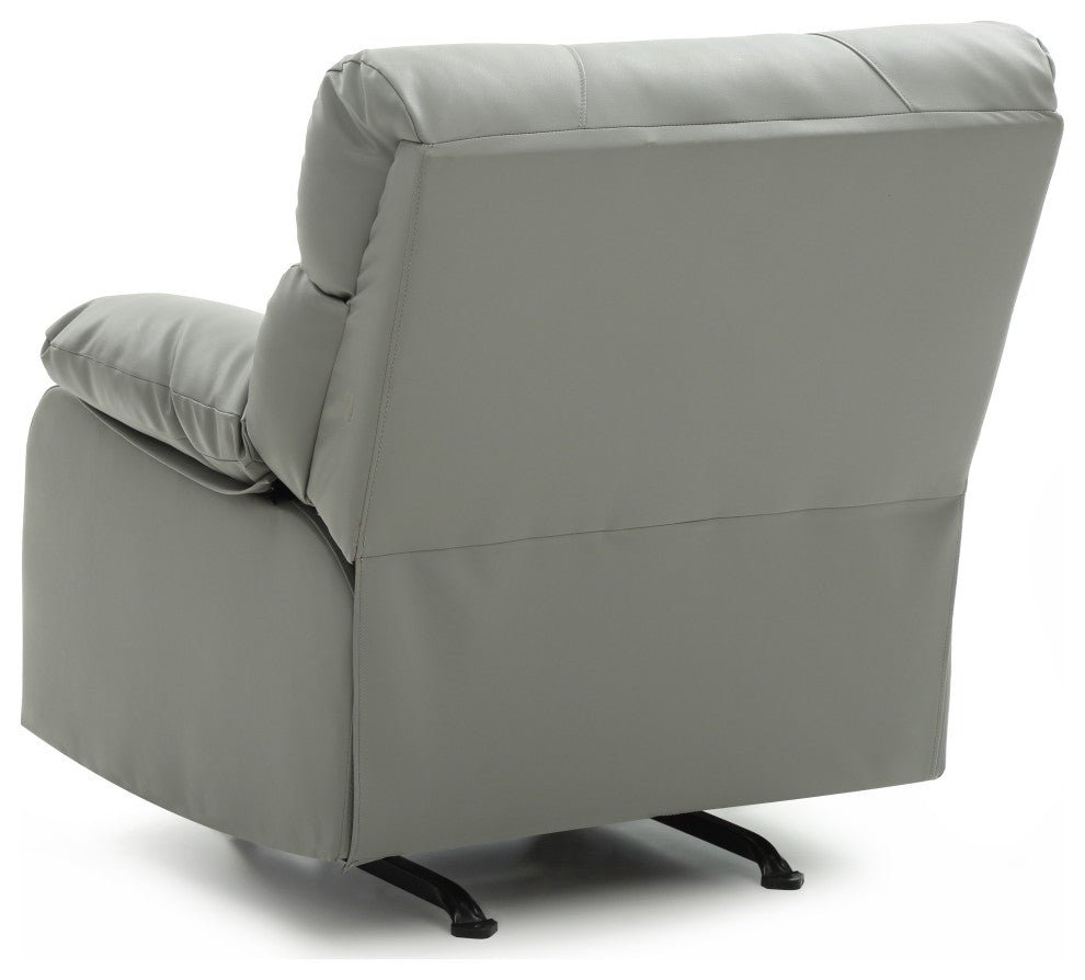 Clarke Rocker Recliner, Gray/Faux Leather