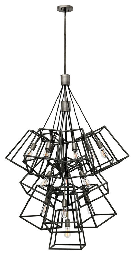 Hinkley Fulton Medium Thirteen Light Multi Tier, Aged Zinc