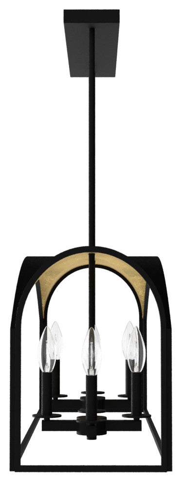 Hunter Dukestown Natural Iron, Gold Leaf 8 Light Linear Chandelier Ceiling