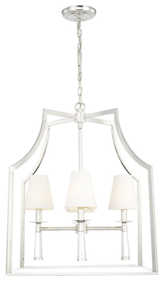 Crystorama Baxter 4-Light Oil Rubbed Bronze Chandelier, Polished Nickel